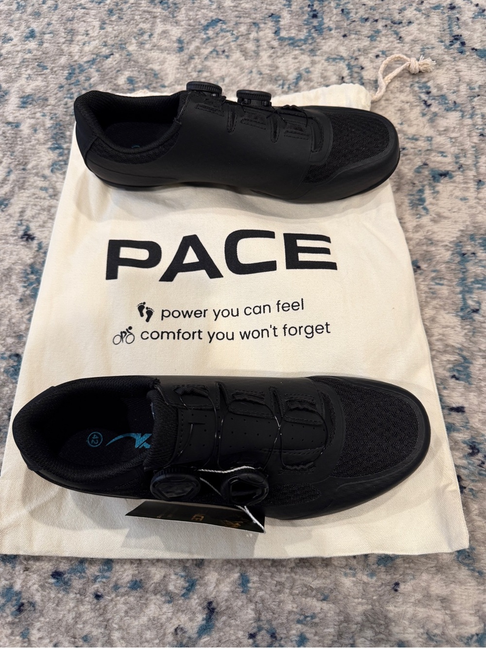 Men's Black Athletic Cycling Shoes - Secure Fit
